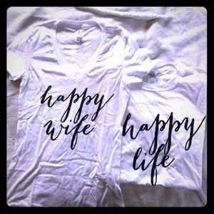 Happy wife happy life shirt pair